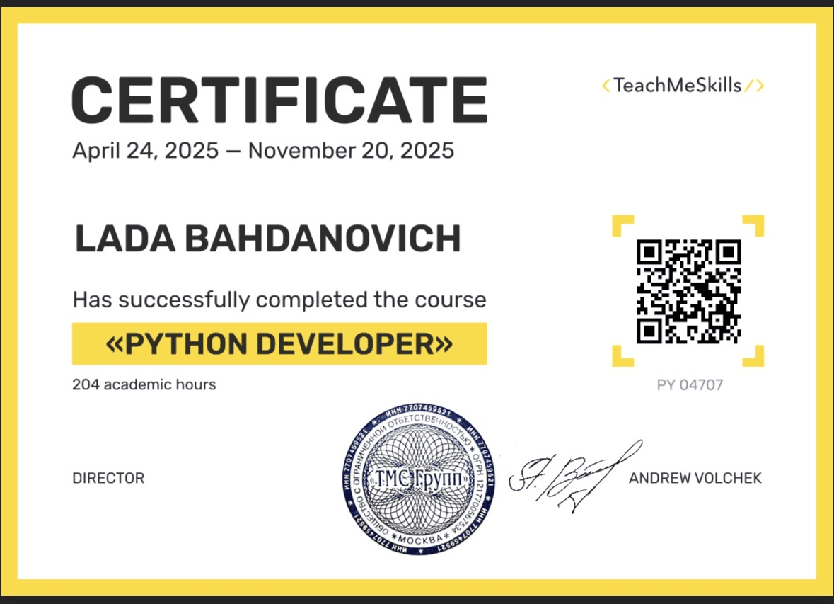 Python Developer Course
